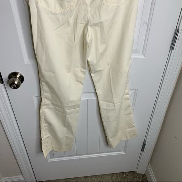 Escada floral Hawaii tropical embroidered‎ pleated front white pants size 26 - Picture 9 of 11